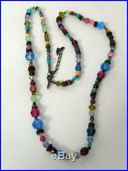 Allen Owen Glass Collection Antique Czech Crystals Beads Necklace Signed CIRCUS