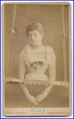 Antique 1800's LEGLESS LADY TRAPEZE ARTIST Circus Gaff SIDESHOW Trick Photo CDV