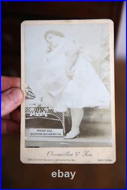 Antique 1800s Cabinet Card Photo Freak Show Circus Campion Fat Girl New York vtg