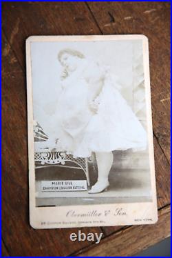 Antique 1800s Cabinet Card Photo Freak Show Circus Campion Fat Girl New York vtg