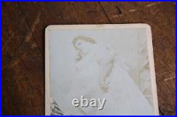 Antique 1800s Cabinet Card Photo Freak Show Circus Campion Fat Girl New York vtg