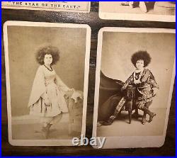 Antique 1800s Sideshow Circus Lot CDV Photos Wild Hair Women Rare Freak Barnum