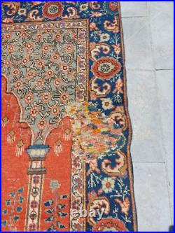 Antique 1850s Persssian Carpet Rug, Tebbbriz Collectible Rug Handmade Super Rug