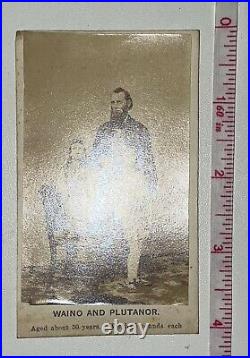 Antique 1860s CDV Photo Waino And Plutano Barnum Bailey Freak Show Circus Card
