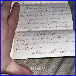 Antique 1865 Letter State of New York Comptroller Letterhead Circus Exhibition