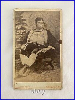 Antique 1880's Eisenmann Fat Man Circus Cabinet Freak Card Signed George James