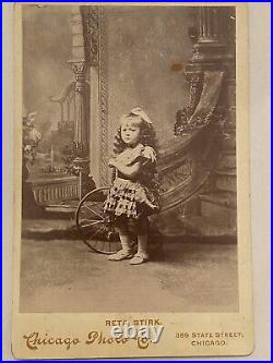 Antique 1890's RETA STIRK Famous Circus Bicycle Cabinet Card Photo Chicago