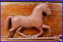 Antique 1890s/1900s Original Large Circus Horse Cast Iron Weathervane Arrow 30