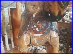 Antique 1890s Hand Painted Wood Carousel Carnival Circus Horse Folk Art