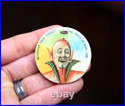 Antique 1900 Whitehead & Hoag Pinback Button Indiana Fair Circus Jester Devil