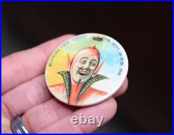 Antique 1900 Whitehead & Hoag Pinback Button Indiana Fair Circus Jester Devil