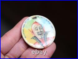 Antique 1900 Whitehead & Hoag Pinback Button Indiana Fair Circus Jester Devil