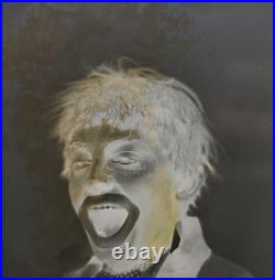 Antique 1900s Creepy Clown Glass Negative Plate 5 X 7 Circus Vaudeville