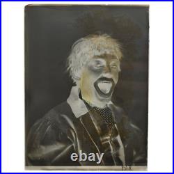 Antique 1900s Creepy Clown Glass Negative Plate 5 X 7 Circus Vaudeville