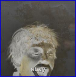 Antique 1900s Creepy Clown Glass Negative Plate 5 X 7 Circus Vaudeville