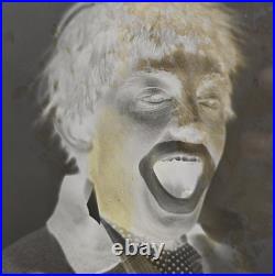 Antique 1900s Creepy Clown Glass Negative Plate 5 X 7 Circus Vaudeville