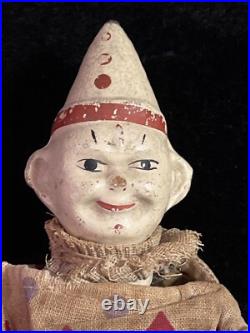 Antique 1903-1920 Schoenhut Circus Elephant, Clown, Barrel, Chair & Ladder