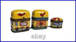 Antique 1920s Limoges Circus Caravan Boxes Hand Painted Rare/Limited