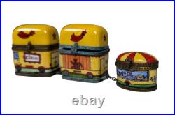 Antique 1920s Limoges Circus Caravan Boxes Hand Painted Rare/Limited