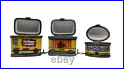 Antique 1920s Limoges Circus Caravan Boxes Hand Painted Rare/Limited