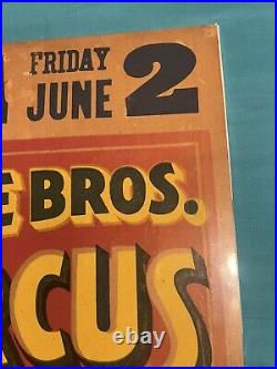 Antique 1939 Cole Bros. Circus Poster 14 X 22 Heavy Poster Board Material