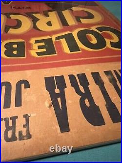 Antique 1939 Cole Bros. Circus Poster 14 X 22 Heavy Poster Board Material