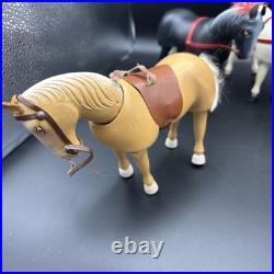 Antique 1952-54-Humpty Dumpty Toys Wooden Circus Set Donkey, Elephant, 3 Horses