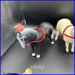 Antique 1952-54-Humpty Dumpty Toys Wooden Circus Set Donkey, Elephant, 3 Horses
