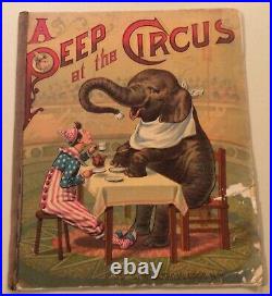Antique A Peep at the Circus Book McLoughlin Bros. Copyright 1887 Rare