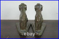 Antique Art Deco Cast Metal Circus Elephant Library Bookends Bronzed Lucky Book