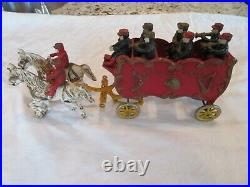 Antique Authentic Kenton Cast Iron Overland Circus Horse-drawn Band Wagon