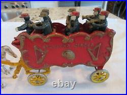 Antique Authentic Kenton Cast Iron Overland Circus Horse-drawn Band Wagon