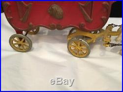 Antique Authentic Kenton Cast Iron Overland Circus Horse-drawn Band Wagon No Res