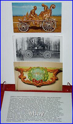 Antique Barnum & London Cinderella Mud Board Pony Wagon Carving- Ultimate Find