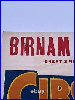 Antique Birnam Bros Poster Circus Clown Rare 42 Inches Large Performers Old