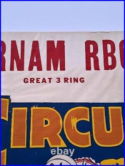 Antique Birnam Bros Poster Circus Clown Rare 42 Inches Large Performers Old