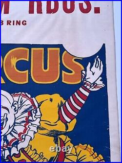 Antique Birnam Bros Poster Circus Clown Rare 42 Inches Large Performers Old