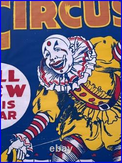 Antique Birnam Bros Poster Circus Clown Rare 42 Inches Large Performers Old