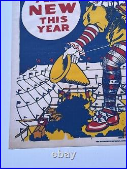 Antique Birnam Bros Poster Circus Clown Rare 42 Inches Large Performers Old