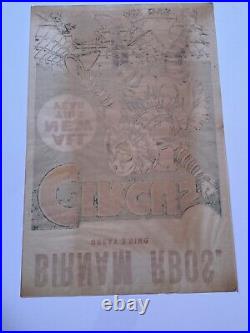 Antique Birnam Bros Poster Circus Clown Rare 42 Inches Large Performers Old