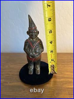 Antique C. 1908 A. C. Williams Cast Iron Clown Bank SIgn Circus Carnival Sideshow