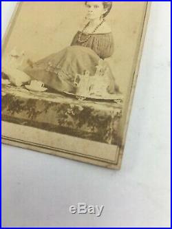 Antique CDV Ann E Leak, Armless Woman, Circus Sideshow, Autographed RARE 1868