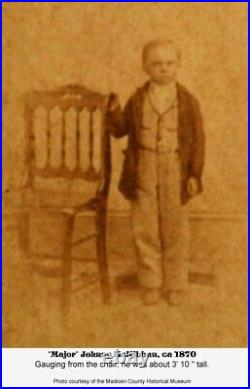 Antique CDV Photo ID'd Midget Dwarf Sideshow Freak P. T. Barnum Winterset Iowa
