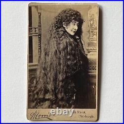 Antique CDV Photograph Beautiful Woman Long Hair Odd Circus Naomi Sutherland