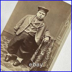 Antique CDV Photograph Circus Performer ID Willie Fisher Fat Boy Harrisville NH