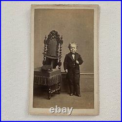 Antique CDV Photograph Little Person Commodore Nutt BT Barnum Circus Odd
