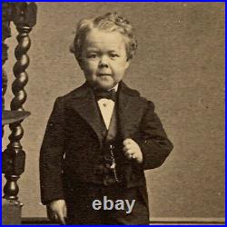 Antique CDV Photograph Little Person Commodore Nutt BT Barnum Circus Odd