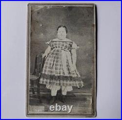 Antique CDV Photograph Plus Size Girl Woman Possible Circus Fat Lady Decatur IL