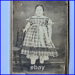 Antique CDV Photograph Plus Size Girl Woman Possible Circus Fat Lady Decatur IL