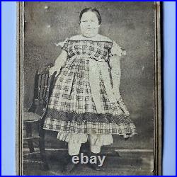 Antique CDV Photograph Plus Size Girl Woman Possible Circus Fat Lady Decatur IL